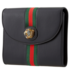 Ví Gucci Rajah Leather Web Pouch In Black 576538 0OLHX 8389