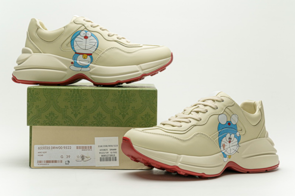 Giày Doraemon x Gucci Rhyton 'Ivory' 655025-DRW00-9522 - Ảnh 5