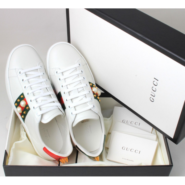 Giày Gucci Wmns Ace Studded 'White' 431887-A38G0-9064 - Ảnh 4