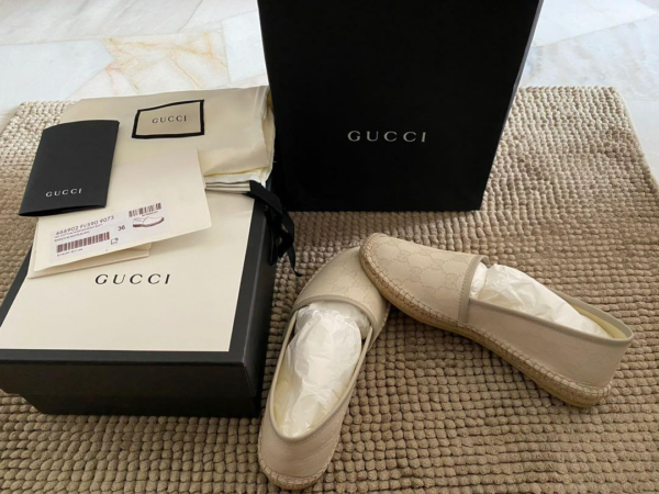 Giày Gucci Monogram Signature Espadrilles 35 Off White 466902-FV590-9073 - Ảnh 2
