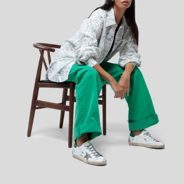 Giày Golden Goose Super Star White Green GWF00102-F002180-10802 - Ảnh 2