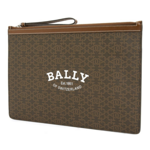 Tui Bally B-Monogram BOLLIS LARGE TML 801 Clutch 'Brown' BOLLIS-LARGE-TML-801