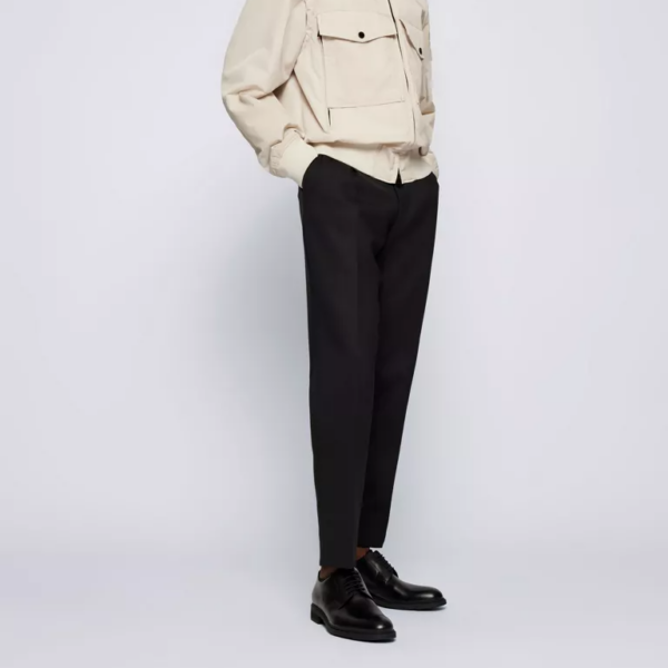 Giày Hugo Boss Vegetable-tanned And Elasticated 'Black' 50469962 - Ảnh 4