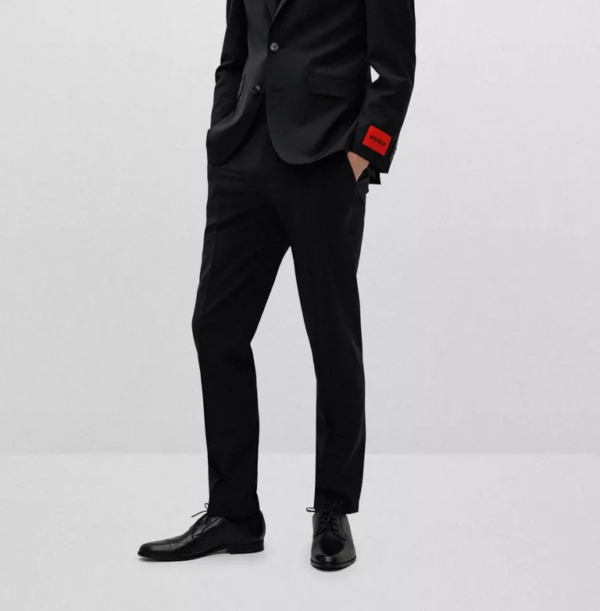 Giày Hugo Boss Polished With Cap-toe Detail 'Black' 50470174 - Ảnh 4