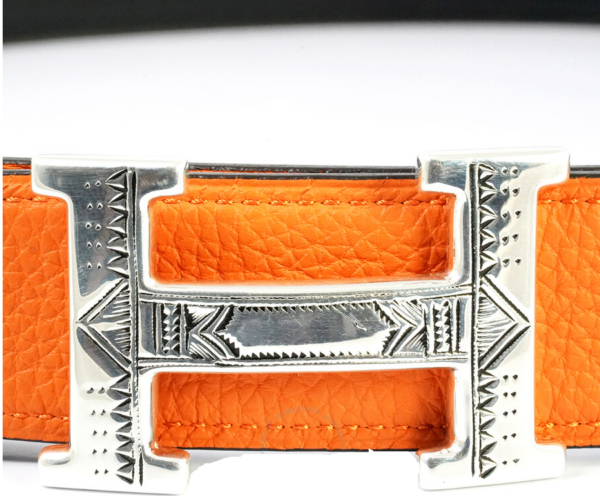 Thắt Lưng Hermes Touareg 'Black Orange' 073967CA-AE - Ảnh 3