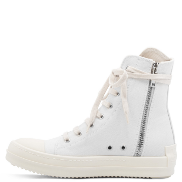 Giày Rick Owens White High Top Sneakers DS21S2800 W - Ảnh 2
