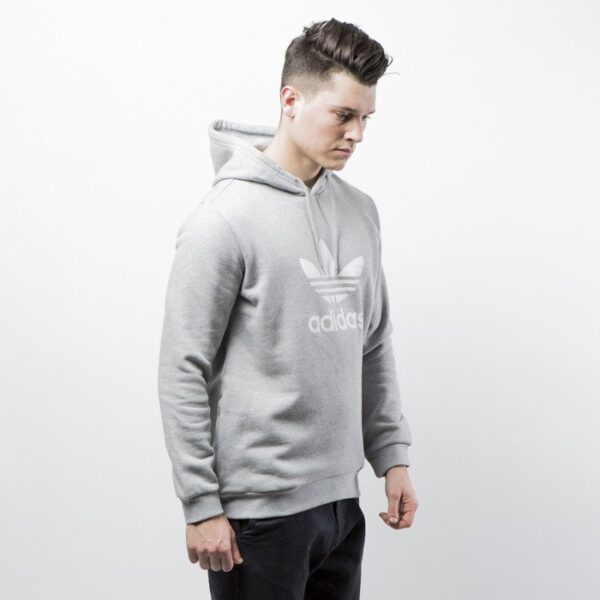 Áo Adidas Trefoil Hoodie Mens Grey White CY4572 - Ảnh 2