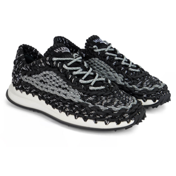 Giày Valentino Crochet Sneakers 'Black' VY0S0E41ZXB388 - Ảnh 4