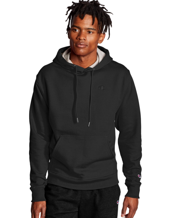 Áo Champion Mens Powerblend Fleece Pullover Hoodie Black S0889-003 - Ảnh 4