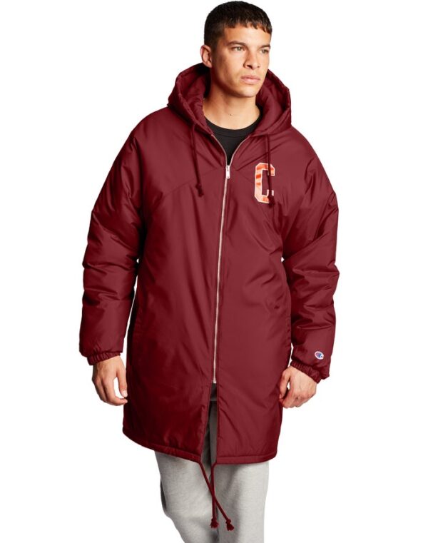 Áo Champion Sideline Jacket C Logo Block Arch Logo Cherry Pie - Ảnh 3