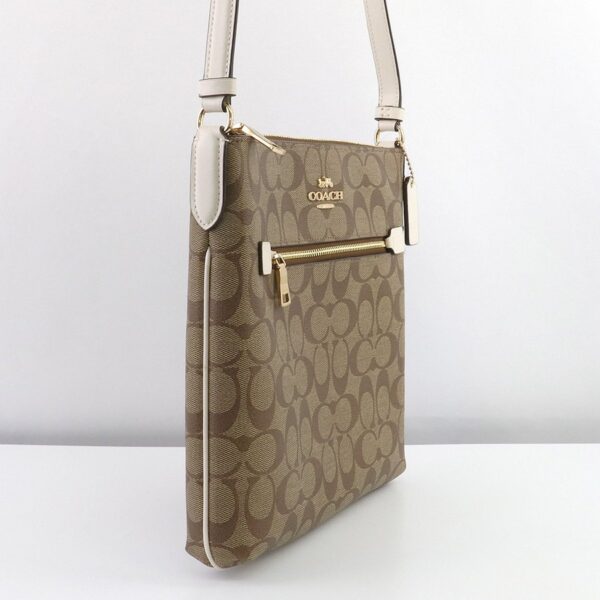 Túi Coach Rowan Pile Bag Khaki Chalk C1554 IMDJ8 - Ảnh 4