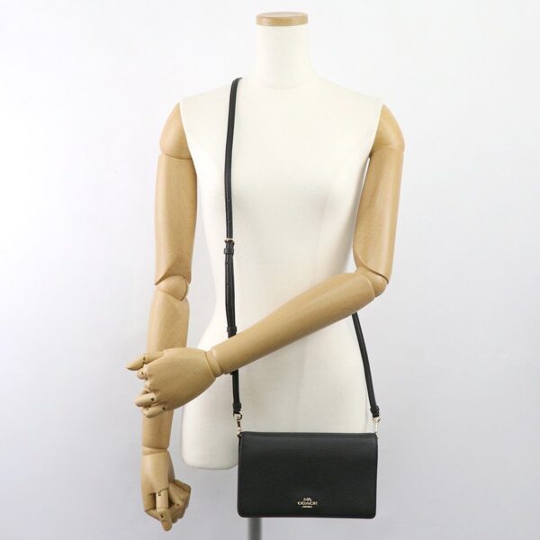 Túi Coach Anna Foldover Crossbody Clutch Black 3037 IMBLK - Ảnh 7