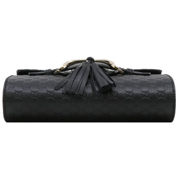 Túi Gucci Emily Mini Microguccissima Crossbody Black 449636 BMJ1J 1000 - Ảnh 4
