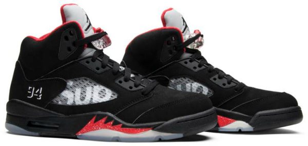 Giày Nike Supreme x Nike Air Jordan 5 Retro 'Black' 824371-001 - Ảnh 6