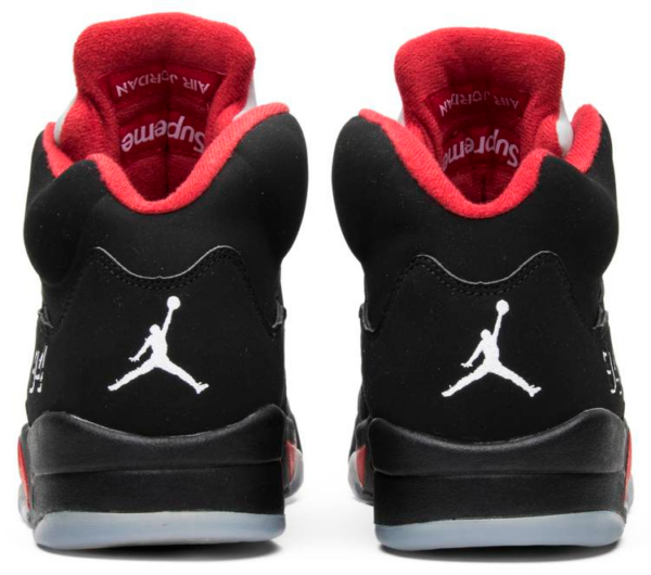 Giày Nike Supreme x Nike Air Jordan 5 Retro 'Black' 824371-001 - Ảnh 7