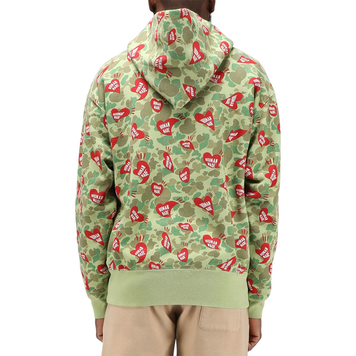 Áo Human Made Heart Camo Zip Hoodie Olive Drab HM324 - Ảnh 5
