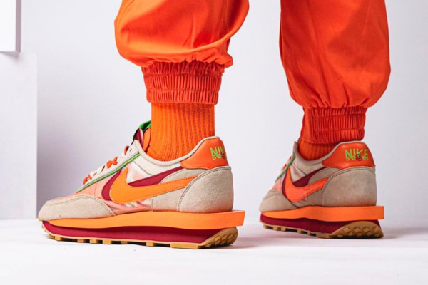 Giày Nike Sacai x Clot x LDWaffle 'Net Orange Blaze' DH1347-100 - Ảnh 5
