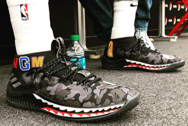 Giày Adidas A Bathing Ape x Dame 4 'Black Camo' AP9975 - Ảnh 8