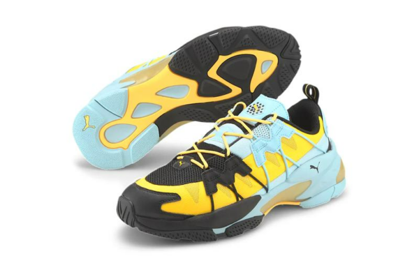 Giày Puma LQDCELL Omega Striped Knit 'Black Ultra Yellow' 371476-06 - Ảnh 2