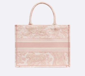 Tui Dior Medium Book Tote 'Pink Toile De Jouy Embroidery' M1296ZTDT-M956