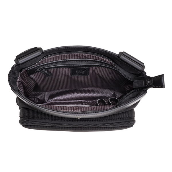 Túi Montblanc Black Sartorial Jet Envelope Shoulder Bag Leather Nylon 118254 - Ảnh 4