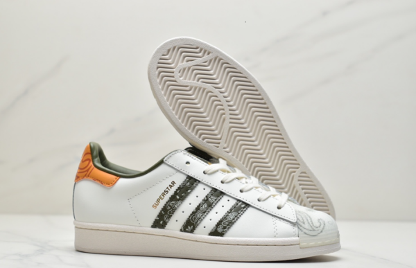 Giày Adidas Superstar 'Green Orange' GX3656 - Ảnh 3