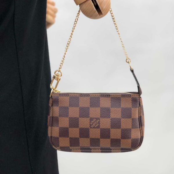 Túi Louis Vuitton Damier Ebène Canvas Mini Leather Bag N58009 - Ảnh 2
