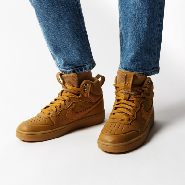 Giày Nike Court Borough Mid 2 Boot GS 'Wheat' BQ5440-700 - Ảnh 8