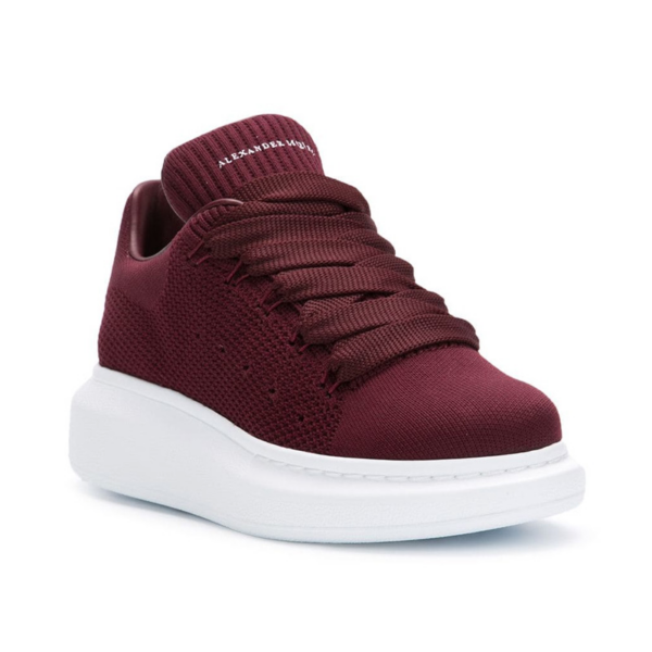 Giày Alexander McQueen Lace Up Dark Red Knit Sneakers 533699-W4I90-6559 - Ảnh 2