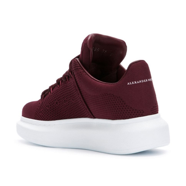 Giày Alexander McQueen Lace Up Dark Red Knit Sneakers 533699-W4I90-6559 - Ảnh 3
