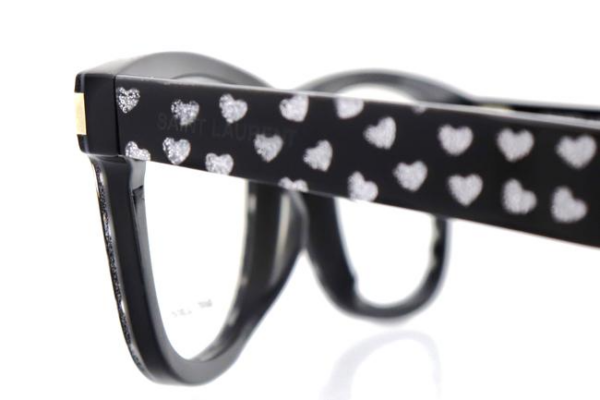 Kính Saint Laurent Hearts Eyeglasses 'Black Silver' SL50F 005 - Ảnh 3