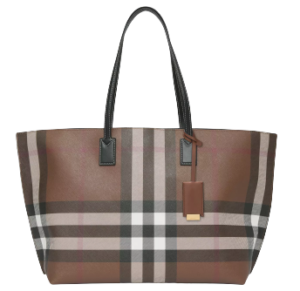 Túi Burberry Medium Check and Leather Tote 'Dark Birch Brown'