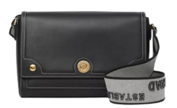 Túi Burberry Topstitched Leather Note Crossbody Bag 'Black' p80441771