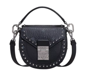 Túi MCM Patricia Shoulder Bag in Studded Outline Visetos MWSAAPA04BK001