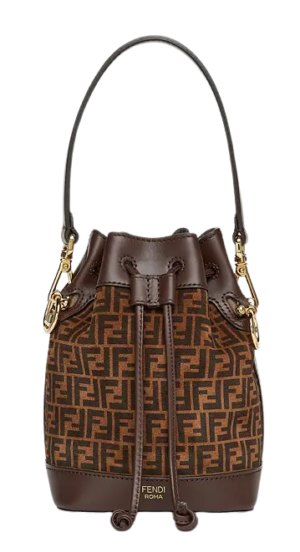 Túi Fendi Mon Tresor Leather Mini-Bag With FF Print 'Brown' 8BS010AFISF1E3L