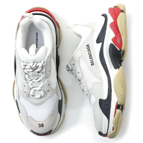 Giày Balenciaga Triple S White Black Red 2019 524037 W09E1 9000 - Ảnh 5