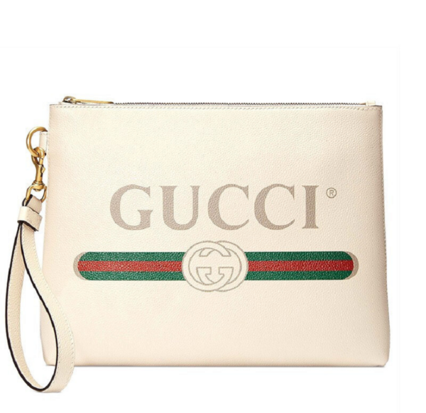 Túi Gucci White Leather Print Clutch Item 572770 0Y2AT 8820