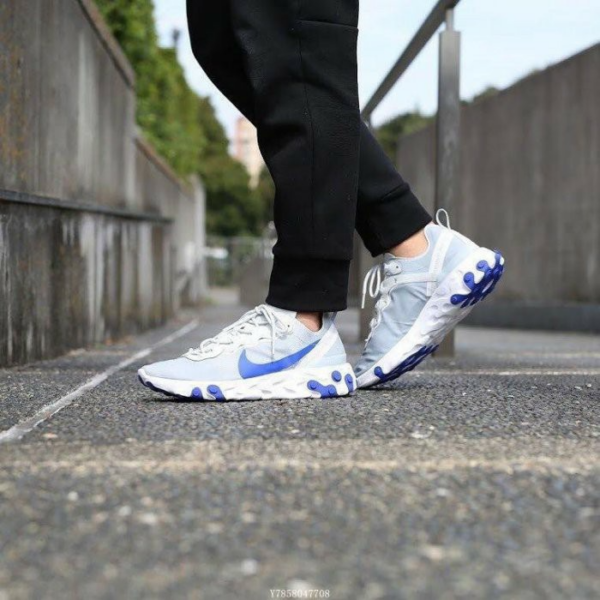 Giày Nike React Element 55 Pure Platinum Racer Blue BQ6166-005 - Ảnh 2