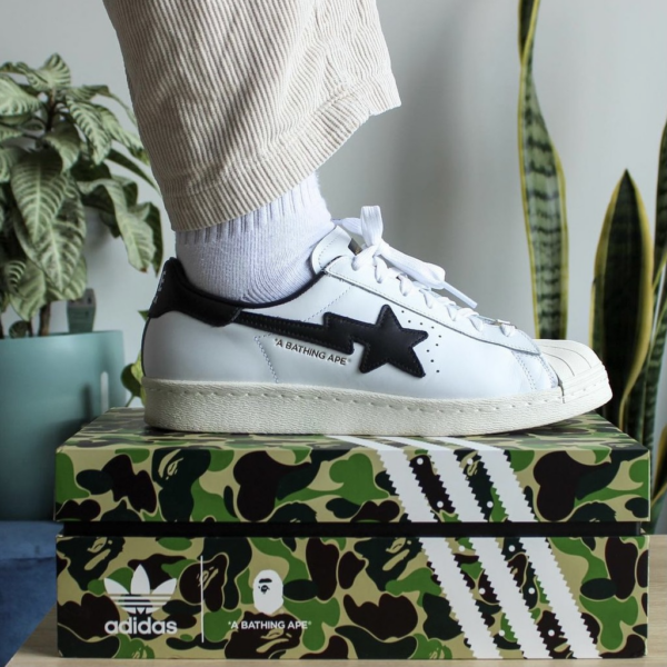 Giày Adidas BAPE x Superstar 'White Black' GZ8980 - Ảnh 3