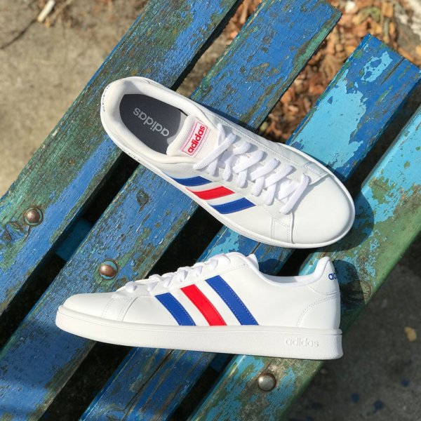 Giày Adidas Grand Court Base 'White Blue Active Red' EE7901 - Ảnh 5