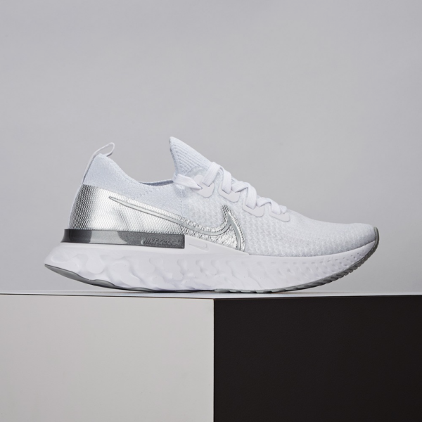 Giày Nike Wmns React Infinity Run Flyknit 'White Metallic Silver' CD4372-101 - Ảnh 4