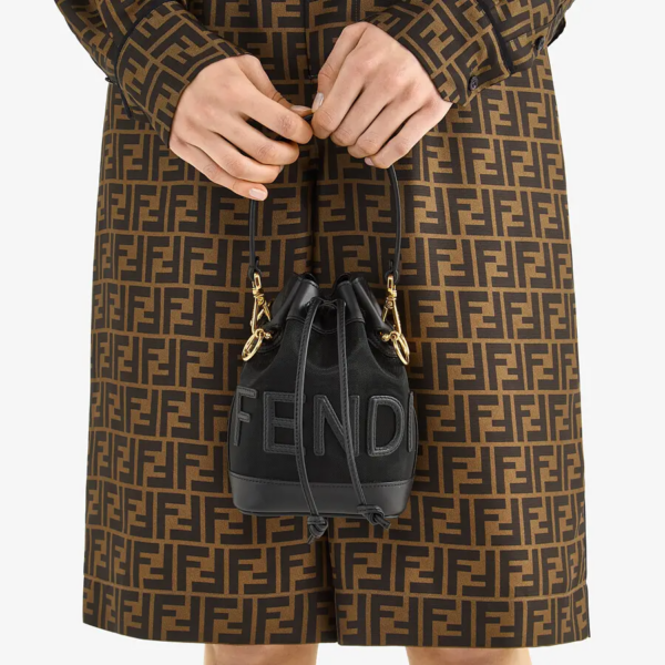 Túi Fendi Lack Leather Mesh Mini Bag 'Black' 8BS010-AAYS-F0KUR - Ảnh 2