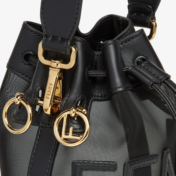 Túi Fendi Lack Leather Mesh Mini Bag 'Black' 8BS010-AAYS-F0KUR - Ảnh 7