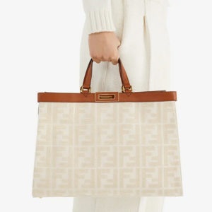 Alternative view of Túi Fendi Peekaboo X-TOTE Canvas Bag 'White' 8BH374A9P6F189S