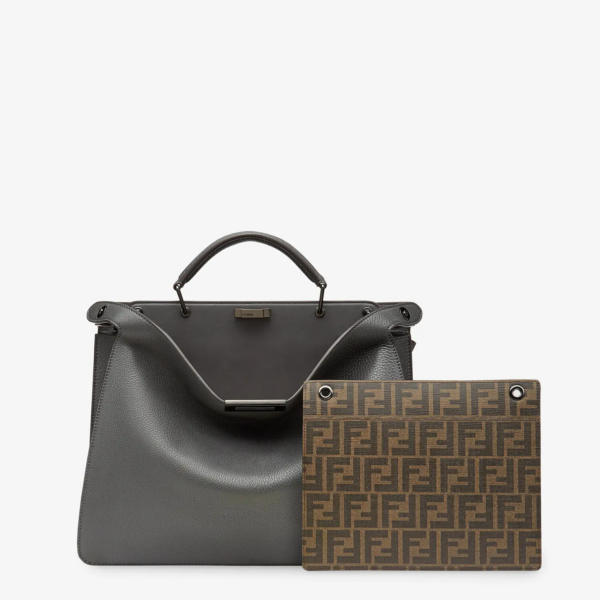 Túi Fendi Peekaboo Iseeu Medium Leather Bag 'Grey' 7VA529AFC3F1E2K - Ảnh 3