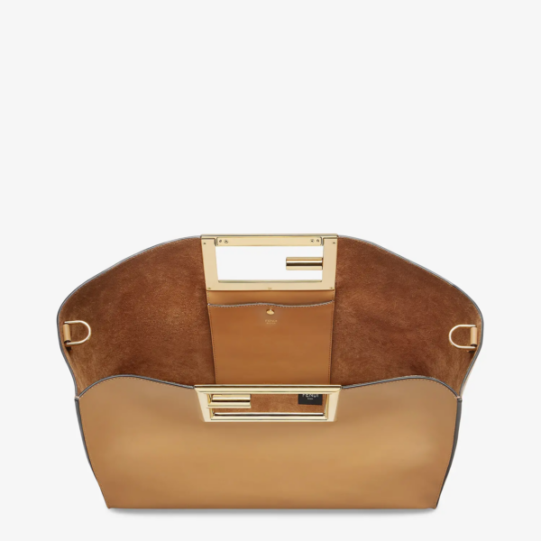 Túi Fendi Beige Leather Bag 8BH391-AAIW-F15KR - Ảnh 4