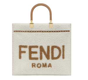 Túi Fendi White Sheepskin Shopper 8BH386-AHME-F1F1R
