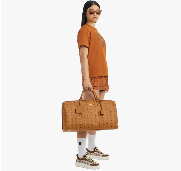 Túi MCM 50cm 20" Traveler Weekender Bag In Visetos Cognac MMVAAVY02CO001 - Ảnh 5