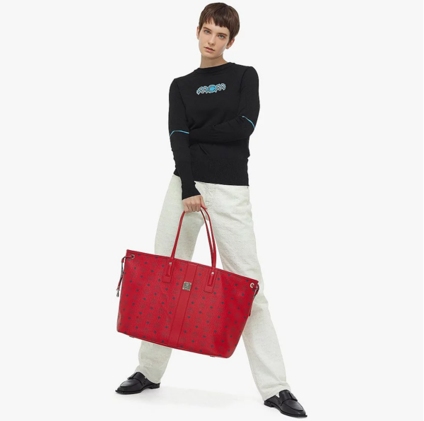 Túi MCM Large Reversible Liz Shopper In Visetos Red MWPAAVI01XC001 - Ảnh 2