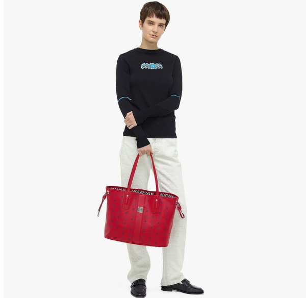 Túi MCM Medium Reversible Liz Shopper In Visetos Red MWPAAVI02XC001 - Ảnh 2